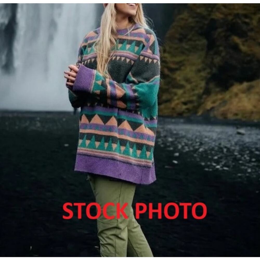 Notice The Reckless x Asa Steinars Oversized Geometric Crewneck Sweater Womens M - Picture 12 of 13